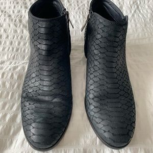 Sam Edelman black snakeskin leather ankle boots